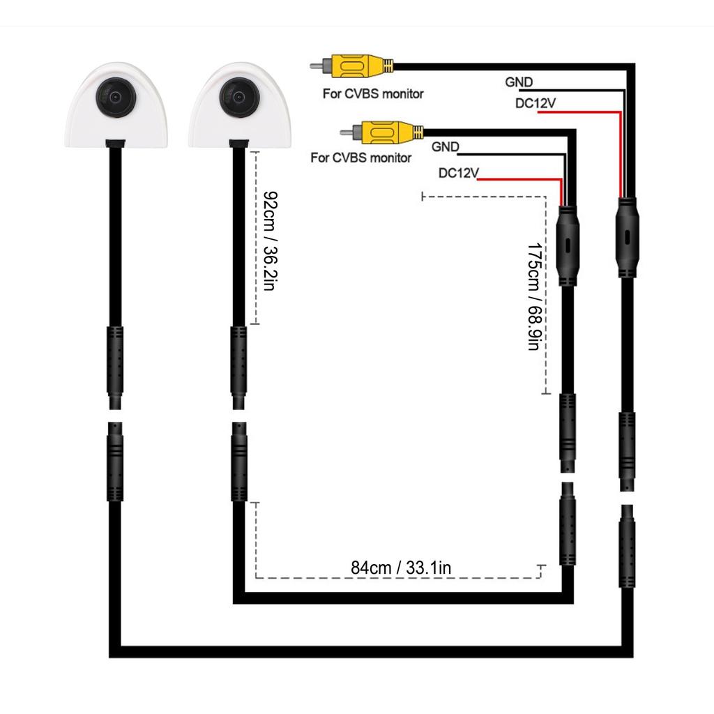 Камера бокового вида двери автомобиля с ночным видением, камера слепой зоны, левая правая, мини, HD-изображение, ленточное крепление для системы видеонаблюдения автомобиля