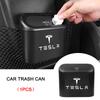 1Pcs Car Vehicle Case Storage Box Black ABS Square Pressing Trash Can For Model S Model X Model Y Cybertruck Model 3 Model Y