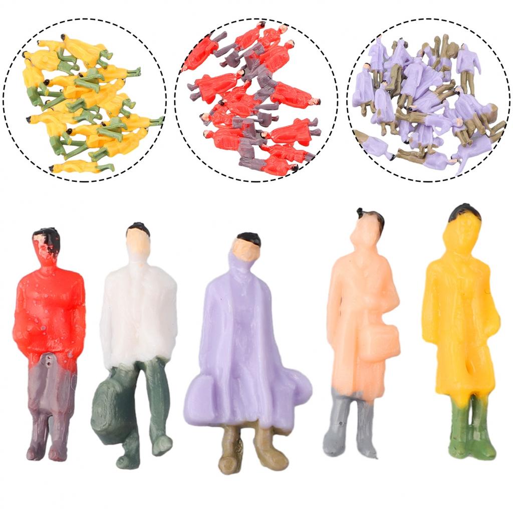 Engaging HO Scale Painted Figures for Model Trains 50pcs Model People Passenger