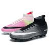 High-top Pink New Football Shoes Long Nails Broken Nails Youth Student Game Training Shoes Sports Shoes