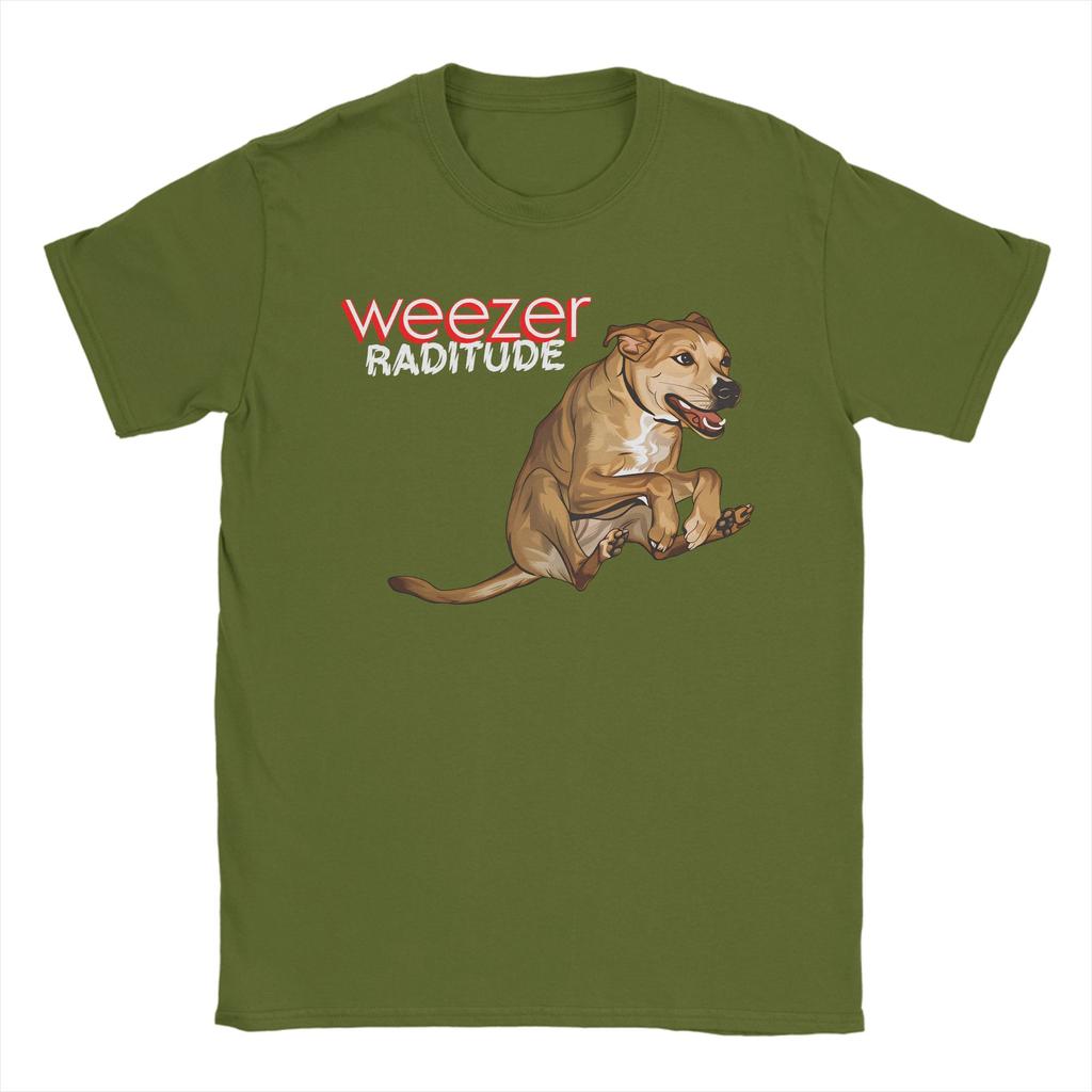 Weezer Ratitude Dog Album Mens T Shirts Humor Tees Short Sleeve Crewneck TShirt Pure Cotton Plus Size Clothing