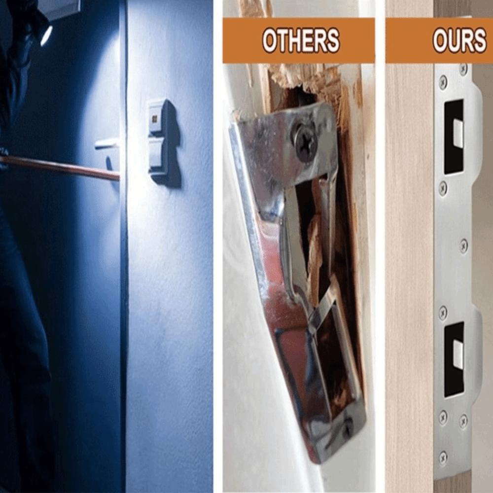 Metal Door Strike Plate Rustproof Security Front Door Security Devices Reinforcement Plate with 5-1/2 Inch Hole