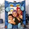 Плед с принтом Охотники на демонов K-Pop Плюшевый плед для девочек и мальчиков Пледы для дивана Теплые подарки на день рождения для девочек Пледы Huntrix