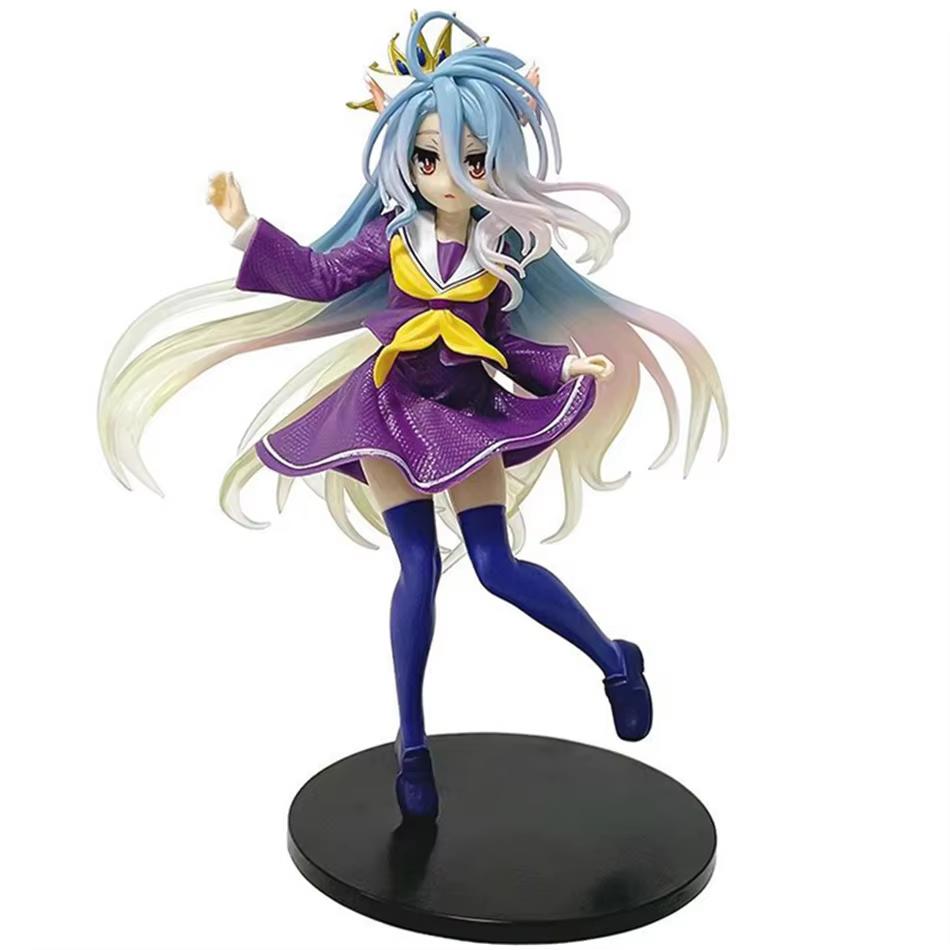 NO GAME NO LIFE Игровой Мир Аниме Персонажи Белые Ушки Кошки Форма версия Корона аниме Красивая Девушка Ручная Работа Настольные ПВХ Украшения