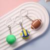 Simulation Football Basketball Volleyball Tennis Rugby Keychain Pvc Creative Mini Key Ring Backpack Pendant Car Accessories Gift