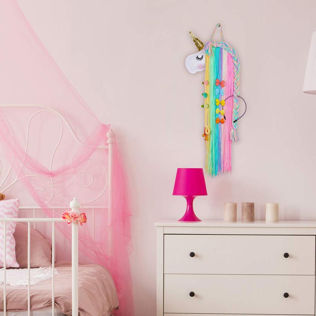 Органайзер для заколок-единорогов Настенный держатель для бантов для волос Милый держатель для хранения детских повязок на голову для комнаты девочки Домашний декор