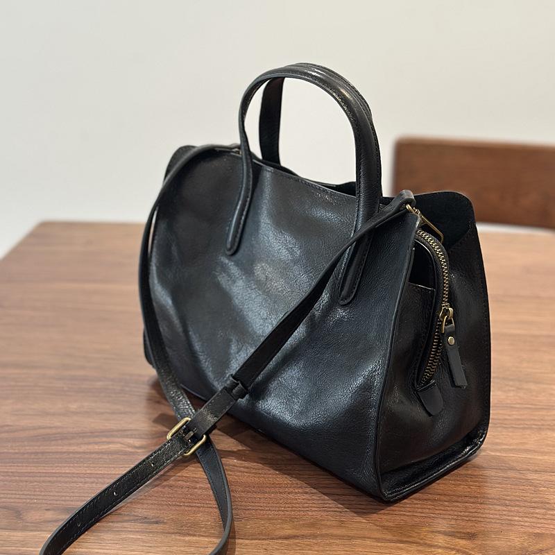 Johnature Сумка из натуральной кожи, повседневная универсальная сумка-тоут из мягкой коровьей кожи, женская сумка через плечо