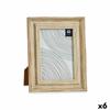 Photo Frame Crystal Golden Wood Brown Plastic (19x2x24cm) (6 Units)