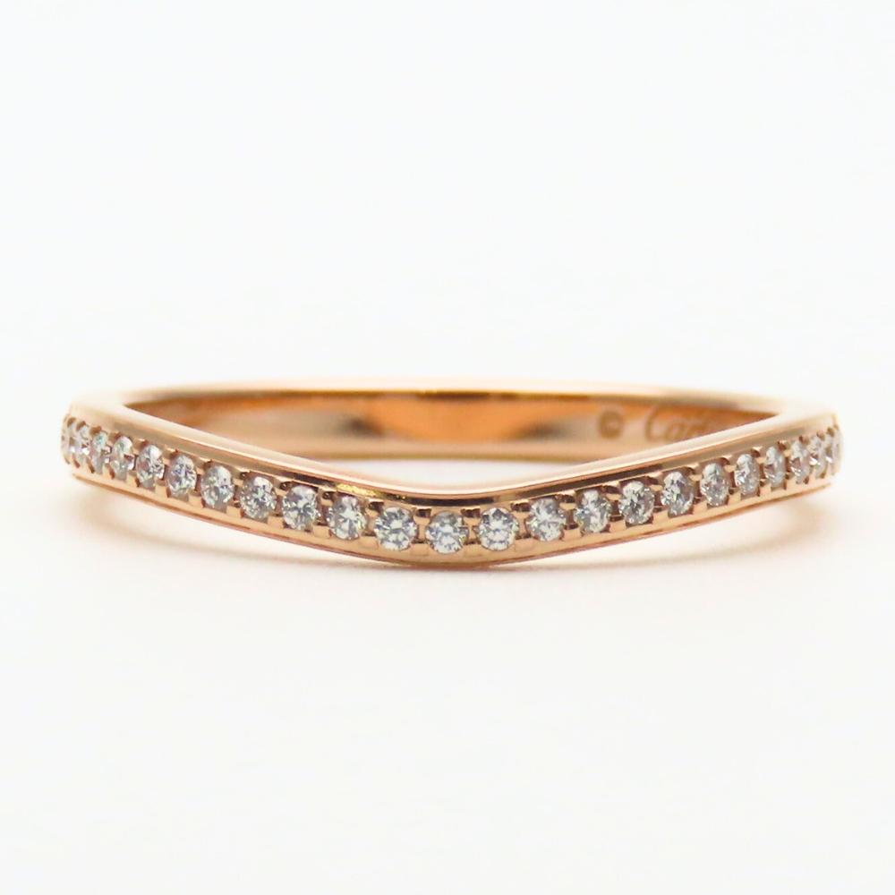 Used CARTIER Ring Ballerina Curve Wedding EU#51.5 52 K18 Pink Gold/diamond 2.2g Pink Gold Jewelry