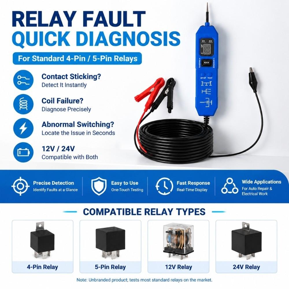 3.5-36V Circuit Tester LED Digital Display Power Probe Car Circuit Checker Car Electrical System