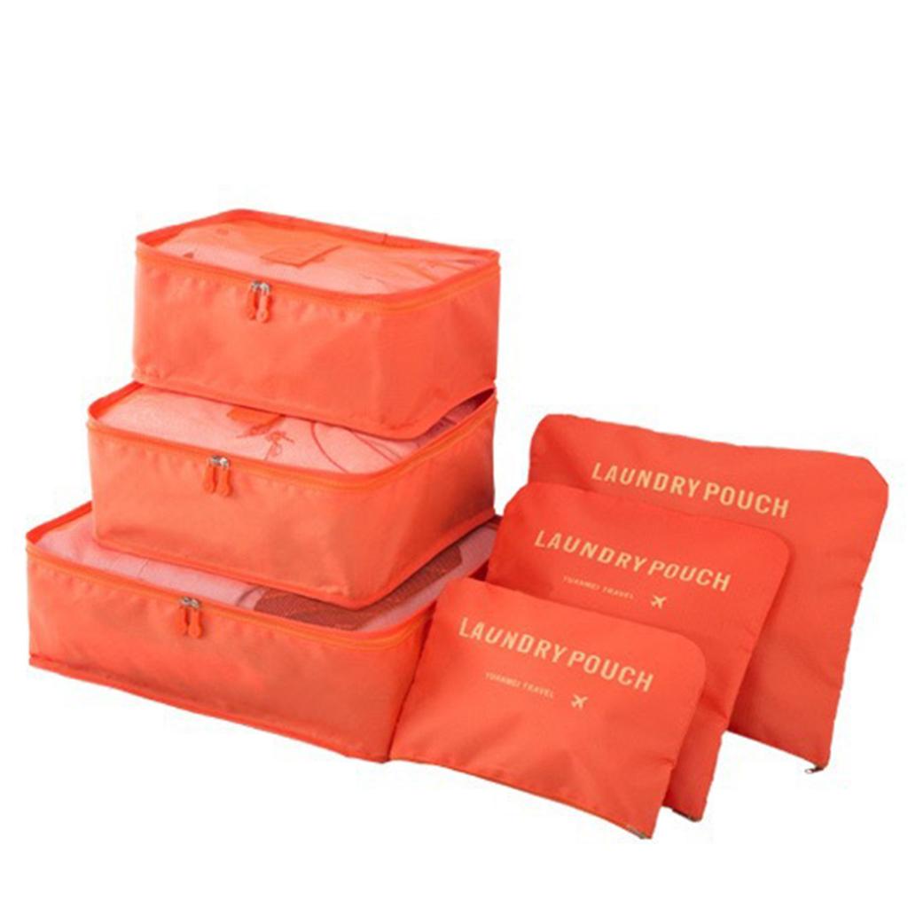 6pcs/Set Travel Luggage Packing Cubes Suitcase Clothes Storage Bag Organiser Foldable Clothing Organizer Shoes Underwear Pouch