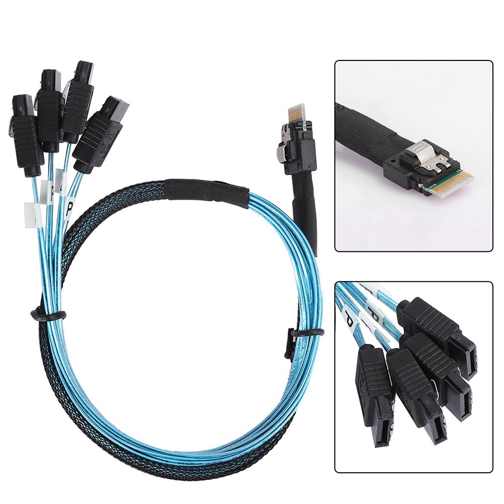 12 Гбит/с Соединительный кабель MINI SAS 38p SFF‑8654 на 4 x Sata Кабель передачи данных для сервера