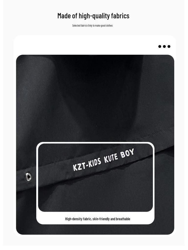 Детский ветрозащитный плащ на весну/осень 2025 года: Модная и ветрозащитная тонкая куртка для больших детей