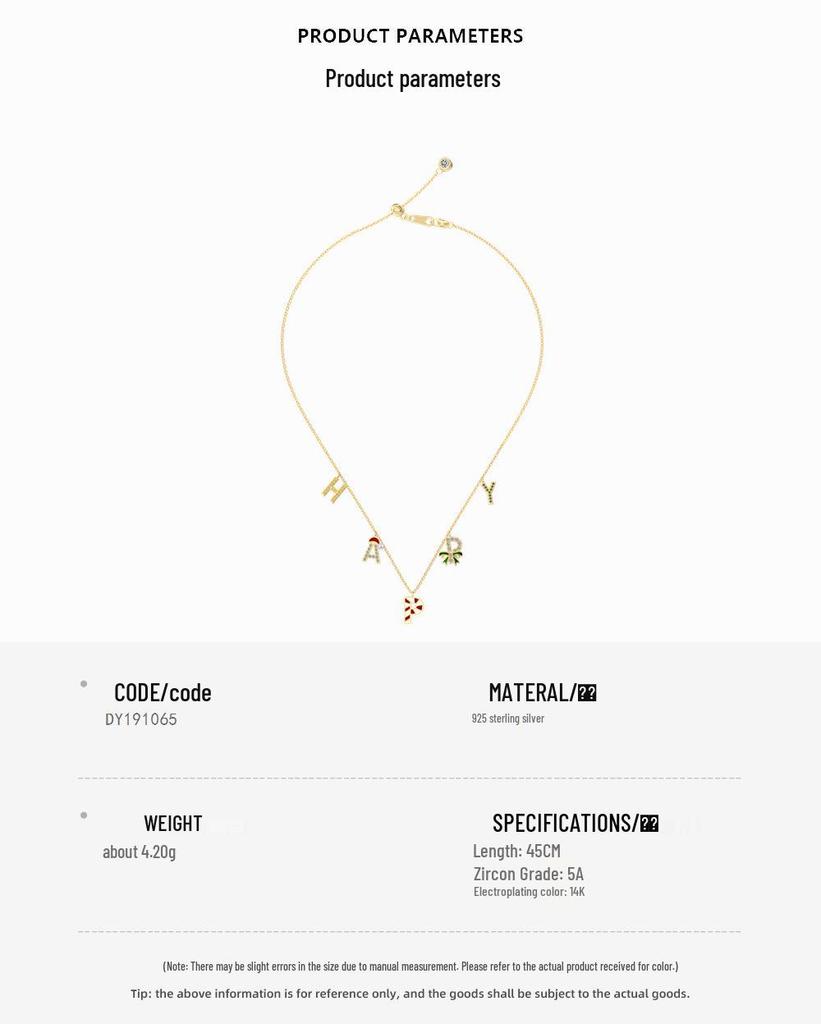 Праздничный бестселлер Ожерелье из стерлингового серебра 925 пробы с цирконом в виде леденца для женщин