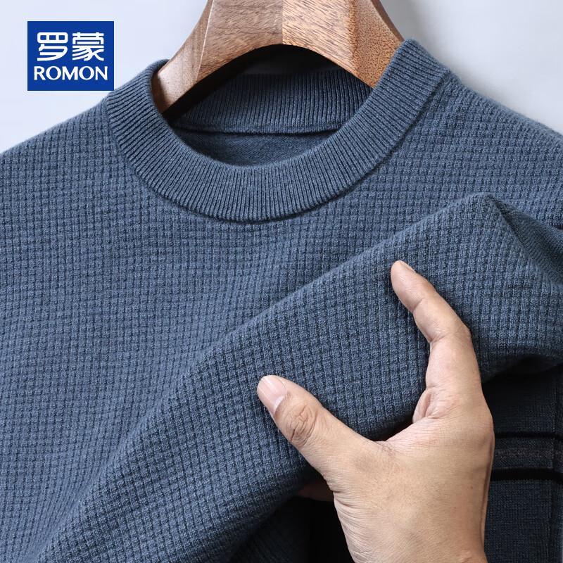 ROMON Мужской свитер из 100% чистой шерсти с круглым вырезом