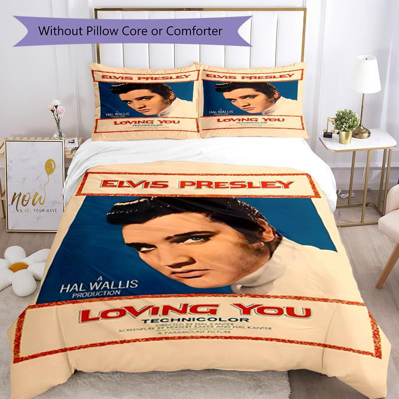 Elvis Presley Quilt Cover Set Suitable for Bedrooms Machine Washable Christmas Gift