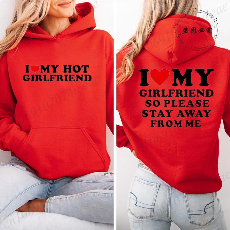 Vintage Funny I Love My Hot Girlfriend Boyfriend Zip Up Hoodies Couple Graphic Sweatshirts Men Boyfriends Casual Sportwear Shirt
