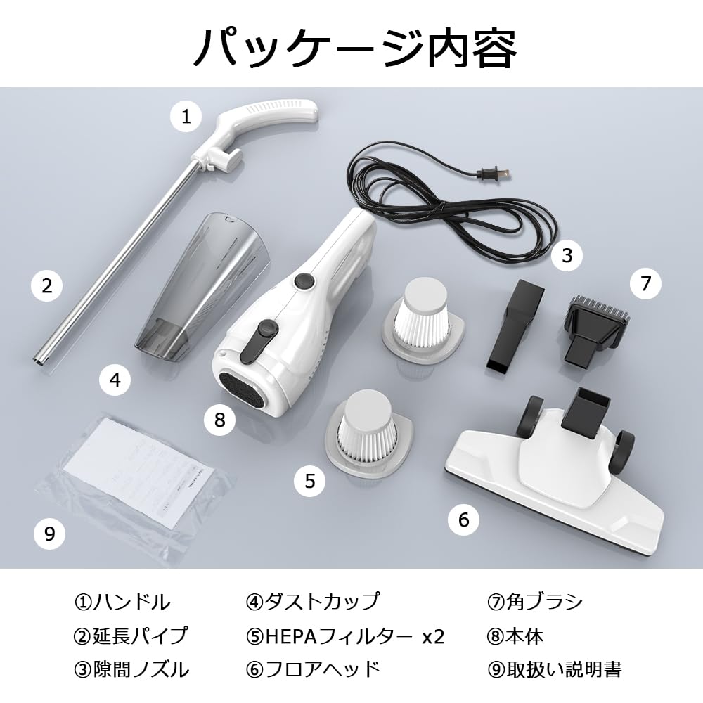 Пылесос Intercleaner, проводной циклонный, отдельно стоящий, ручной, 2-сторонний, сверхлегкий, 12000 Па, мощный всасывающий фильтр HEPA, проводной, многофункциональный