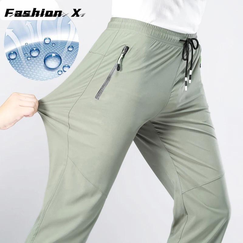 5XL Высокоэластичные брюки для активного отдыха на открытом воздухе, походные брюки для мужчин, с карманами на молнии, летние тонкие быстросохнущие мужские брюки для походов, рыбалки