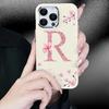 Cherry blossom letters case,suitable for iPhone 16 15 14 13 12 11 Pro Max X XS XR