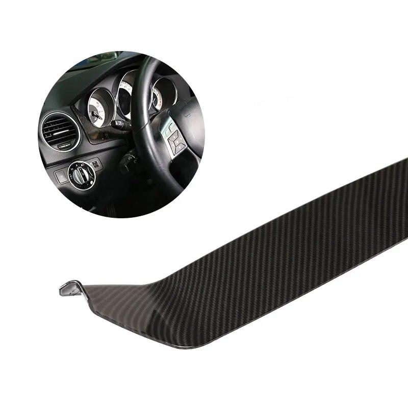 Стайлинг автомобиля, текстура из углеродного волокна, рулевое колесо, панель приборной панели, рамка, отделка для Mercedes Benz C Class W204 2011 2012 2013