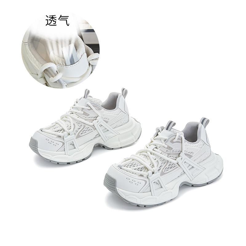 Absorbent film bottom thick sole dad shoes 2025 spring and summer new mesh breathable silver sports shoes casual versatile shoes children