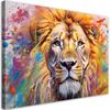 Canvas Print, Lion Abstract Watercolour AI