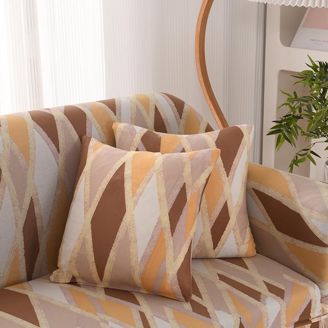 Чехлы на диваны с геометрическим рисунком, эластичные чехлы на юбку для дивана из спандекса, нескользящие моющиеся чехлы для кресел и диванов для гостиной