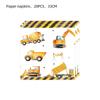 51pcs Engineering Vehicle Tableware Set Includes Plates Cups Napkins Tablecloth