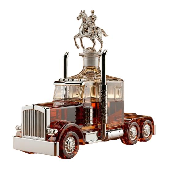 Декантер для виски в виде грузовика Уникальный стеклянный декантер для виски, бурбона, текилы, ликера Подарок для дальнобойщиков, любителей бурбона