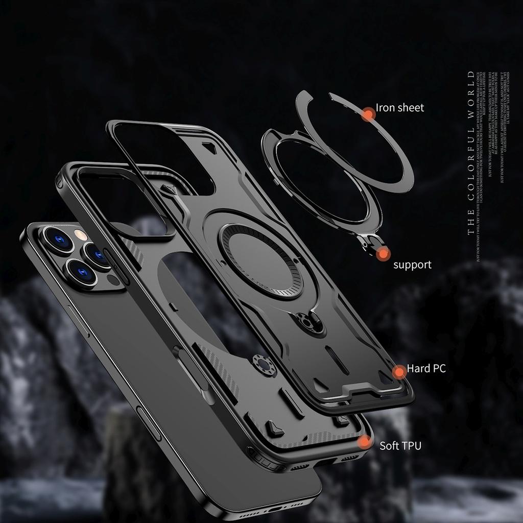 Etui Pokrowiec Na Iphone 16 Pro Max Hybrid Armor Trendy Magsafe - Czarny
