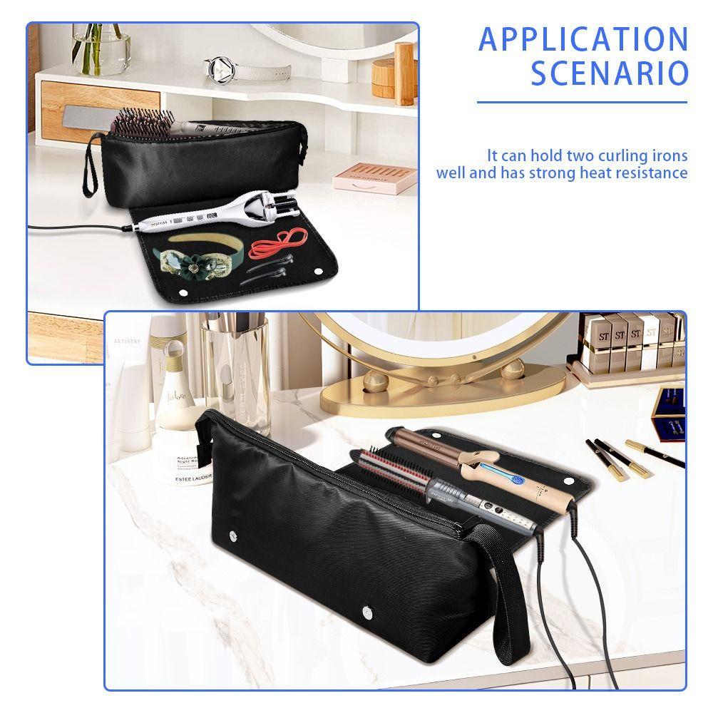 Soft Hair Dryer Storage Bag Foldable Curling Iron Organizer Curling Iron Carrying Case Travel Use