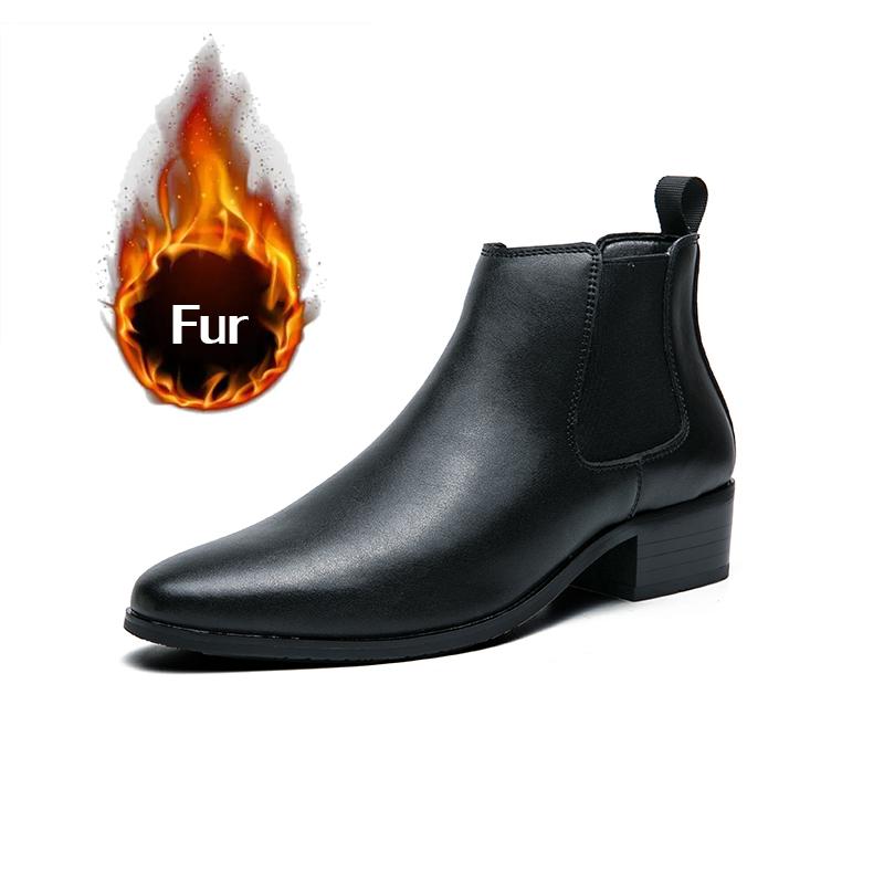 Модные классические мужские ботинки класса люкс на высоком каблуке, модная обувь для отдыха в стиле челси, кожаные ботильоны в британском стиле, повседневные модные ботинки