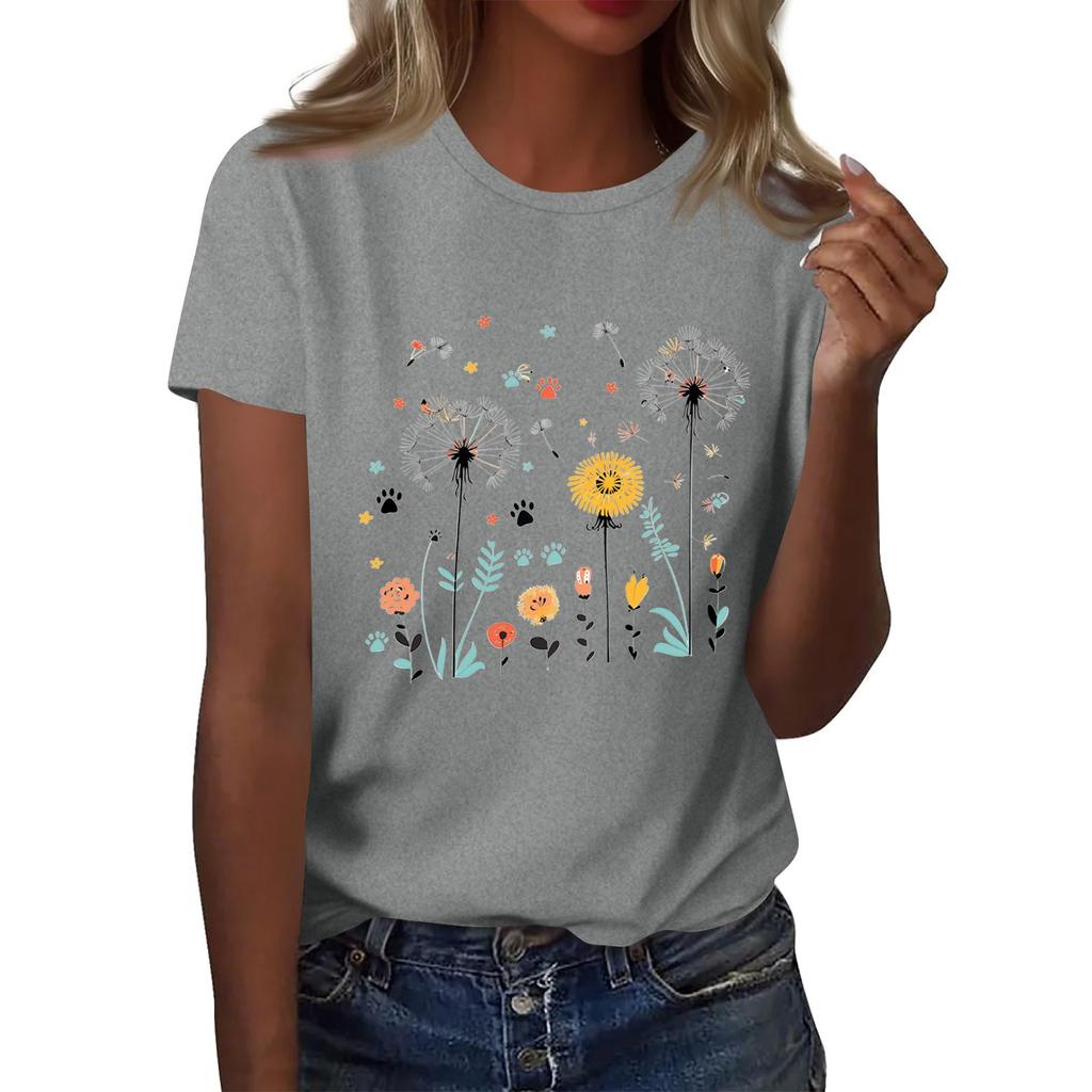 Женская мода повседневная футболка с круглым вырезом и короткими рукавами, топ, футболка, топ