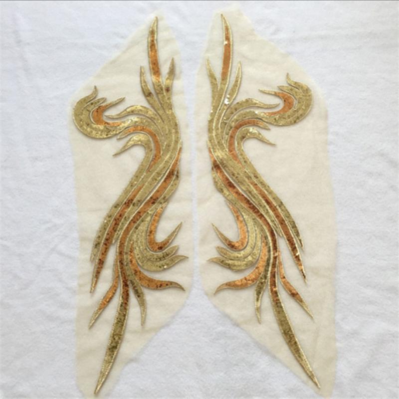 Одежда, декоративная аппликация, большая вышитая ткань, нашивка ручной работы, марлевая нашивка с блестками, аксессуары для Cheongsam