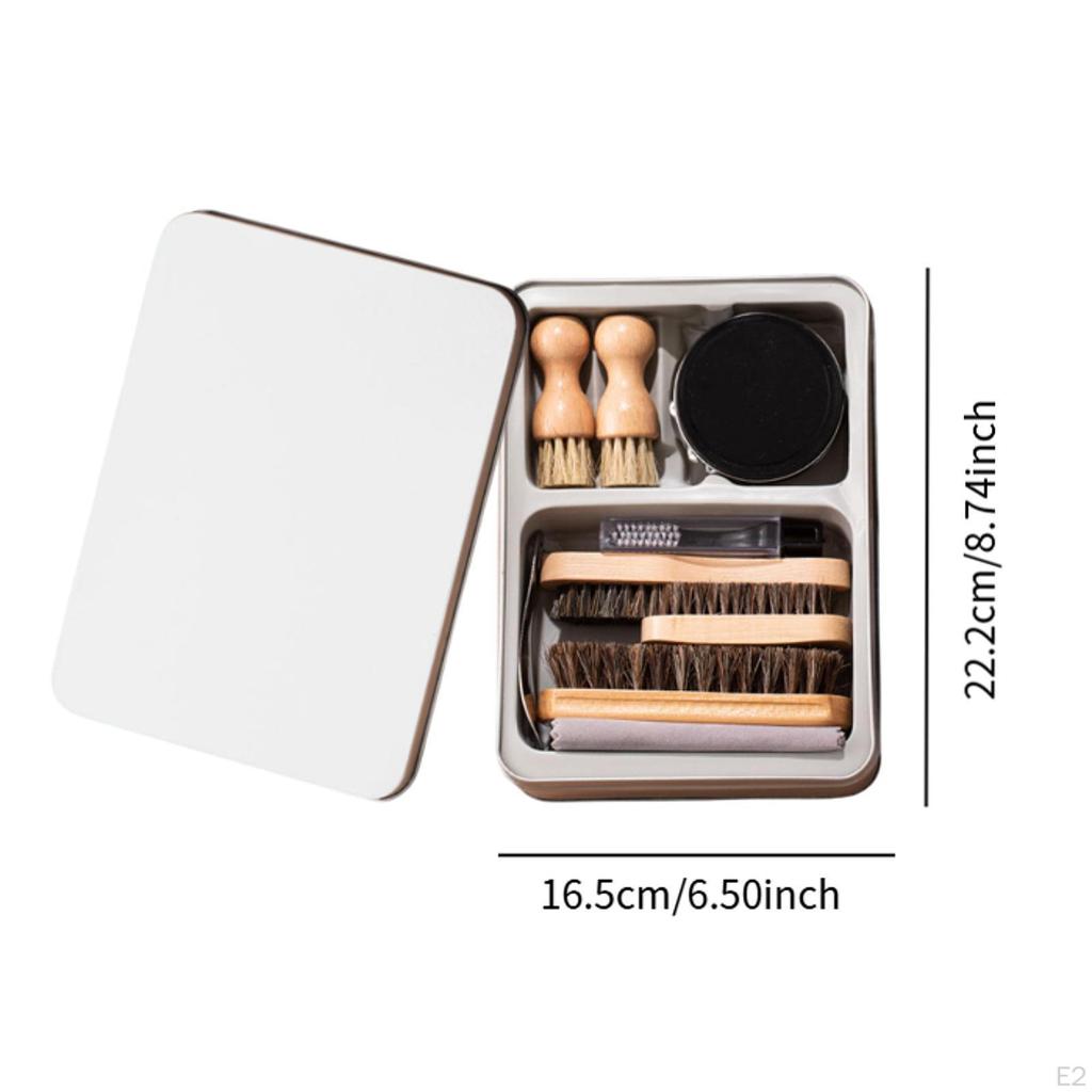 Набор для ухода и полировки кожаной обуви, чистящий металлический футляр для хранения, чистящие средства