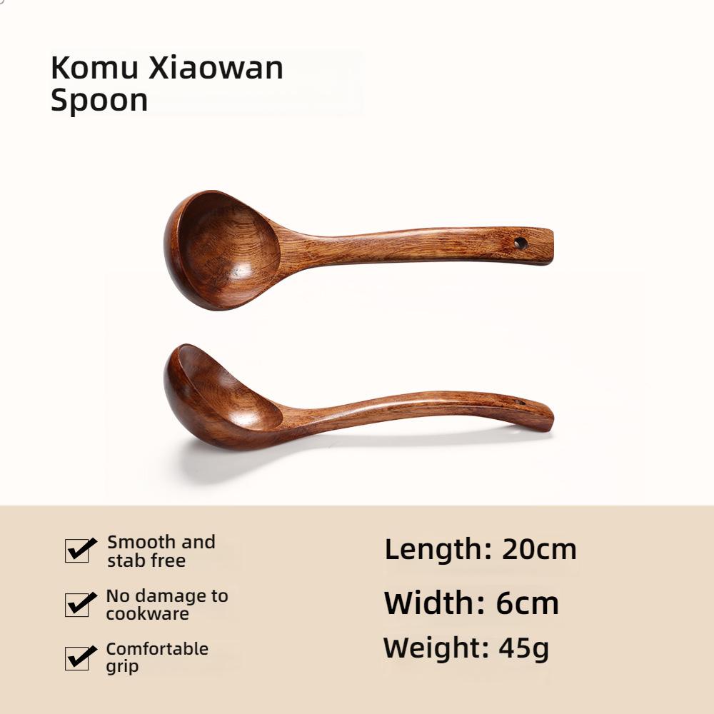 1PC Long Wooden Spoons Natural Wood Cooking Spoons for Soup Cooking Mixing Honey Spoon Korean Style Home Kitchen Tableware