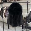 Зимняя новая натуральная лисья меховая отделка с капюшоном пуховик женский короткий утолщенный теплый свободный меховой жакет