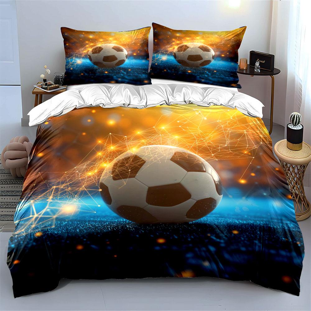 Soccer ball with lights. Bedding sets Duvet cover sets Duvet covers Pillowcases(1 * Duvet Cover 2 * Pillowcases without duvet insert)