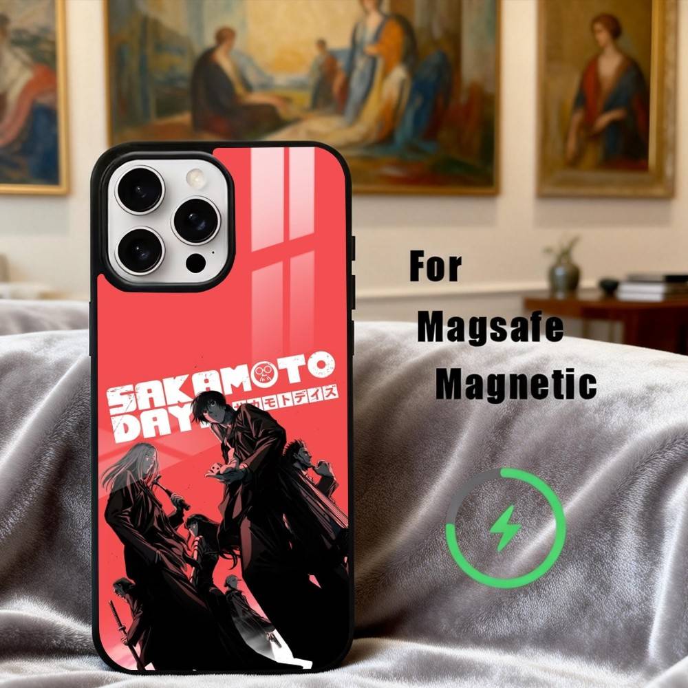 Чехол для телефона Anime S-Sakamoto-O D-Days Для iPhone17,16,15,14,13,12,11 Plus, С покрытием для магнитной беспроводной зарядки