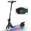 RCB R12 Trottinette Electrique Enfants Pliable - Écran Numérique - Néons Colorés - Cadeau Super Noir