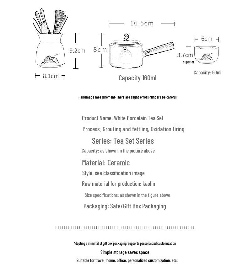 Нефритовый чайный набор для кунг-фу из бараньего жира с белоснежными фарфоровыми чашками - Подарочная коробка 2025 года для пожилых людей Сувенир