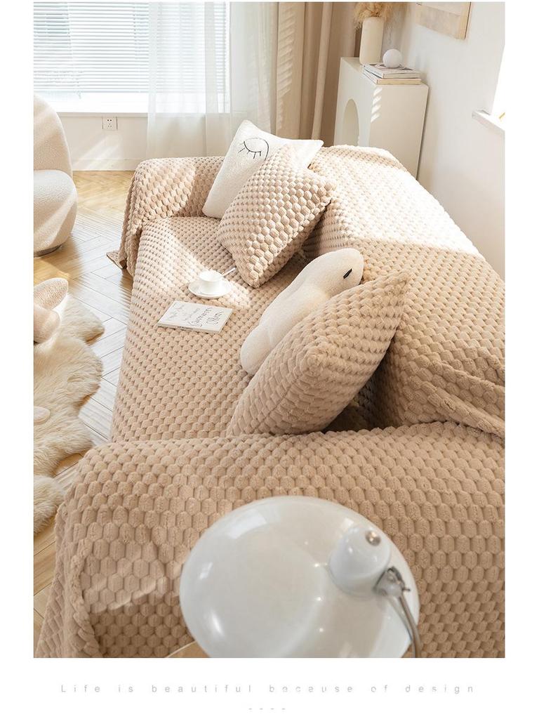 Плюшевый универсальный зимний чехол для дивана - защита от царапин и комплексная защита