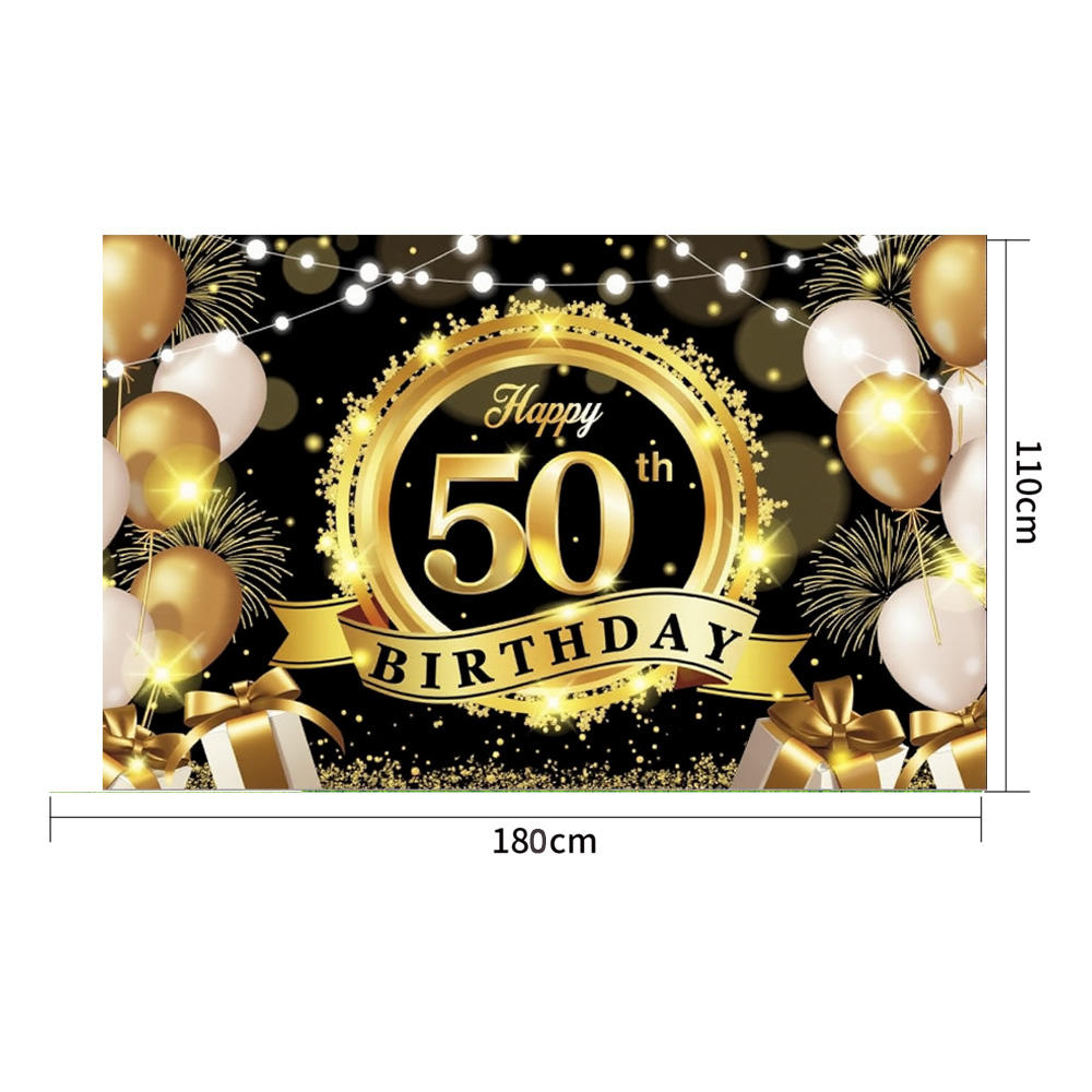 18-й/50-й/65-й С Днем Рождения Фон Баннер Для Мужчины Женщины Салфетка Воздушный Шар Штора на Дверь 50-летний Юбилей