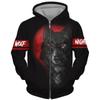 Wolf 3d Printed Hoodie Men/women Harajuku Fashion Jacket with Zipper