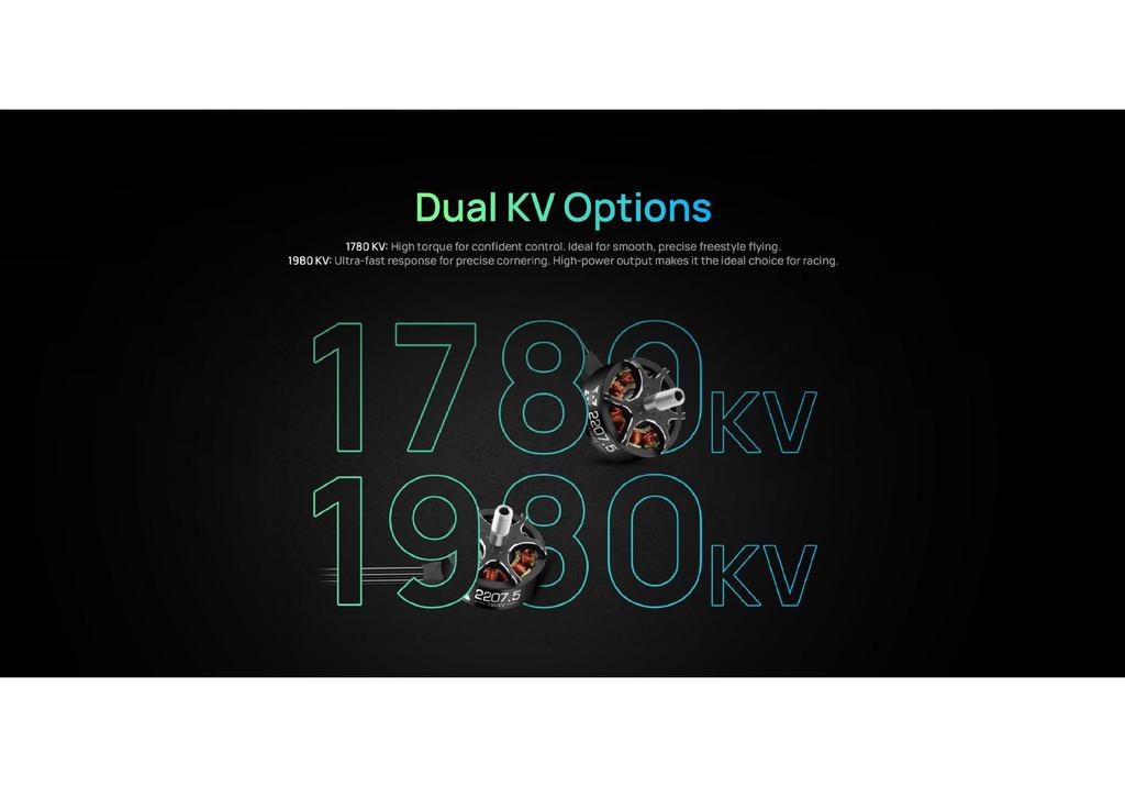 Мотор для FPV дрона Hobbywing XRotor 2207.5, 1780KV/1980KV, для моделей самолетов