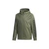 Three-Stripe Print Sports Hoodie Jacket Men Outerwear Green FM9434
