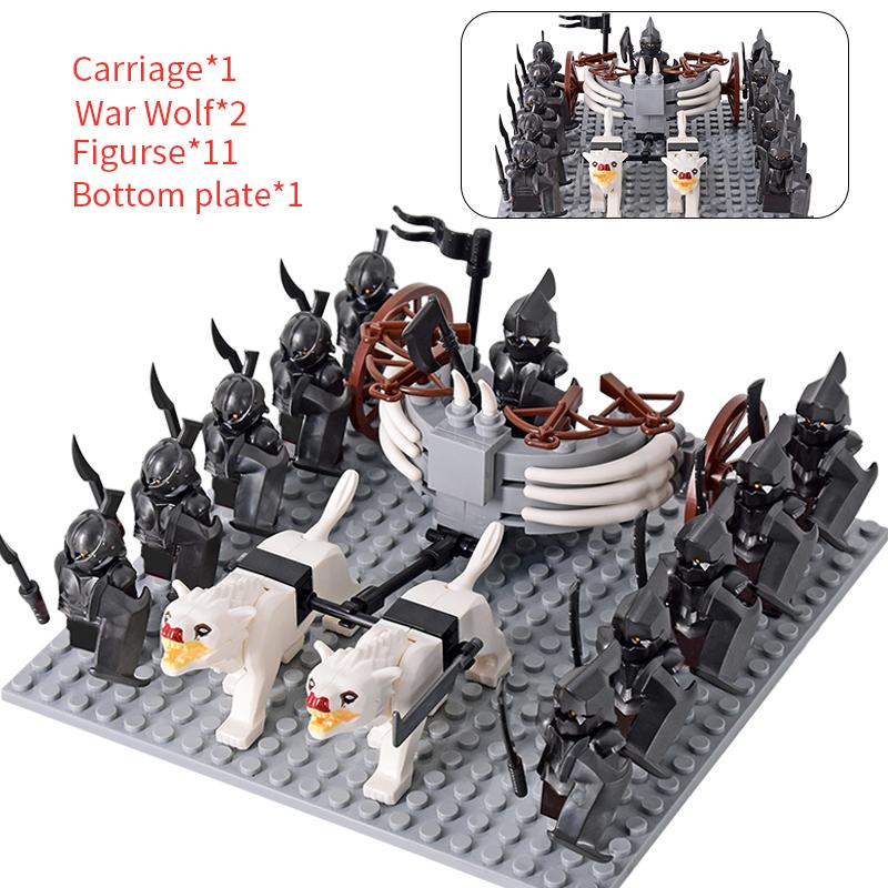 Средневековый лотр Фигурки Орк Солдаты Разбойник Варгр Волк Слон Маунт Рыцари Строительные блоки Кирпичи Игрушки для детей Подарки