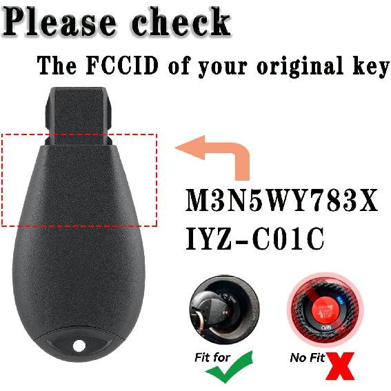 IYZ-C01C Key Fob FOBIK Replacement Remote Key DIY Kit For Dodge Ram 1500 2500 2009 2010 2011 2012 Grand Caravan Charger Challenger Durango Journey