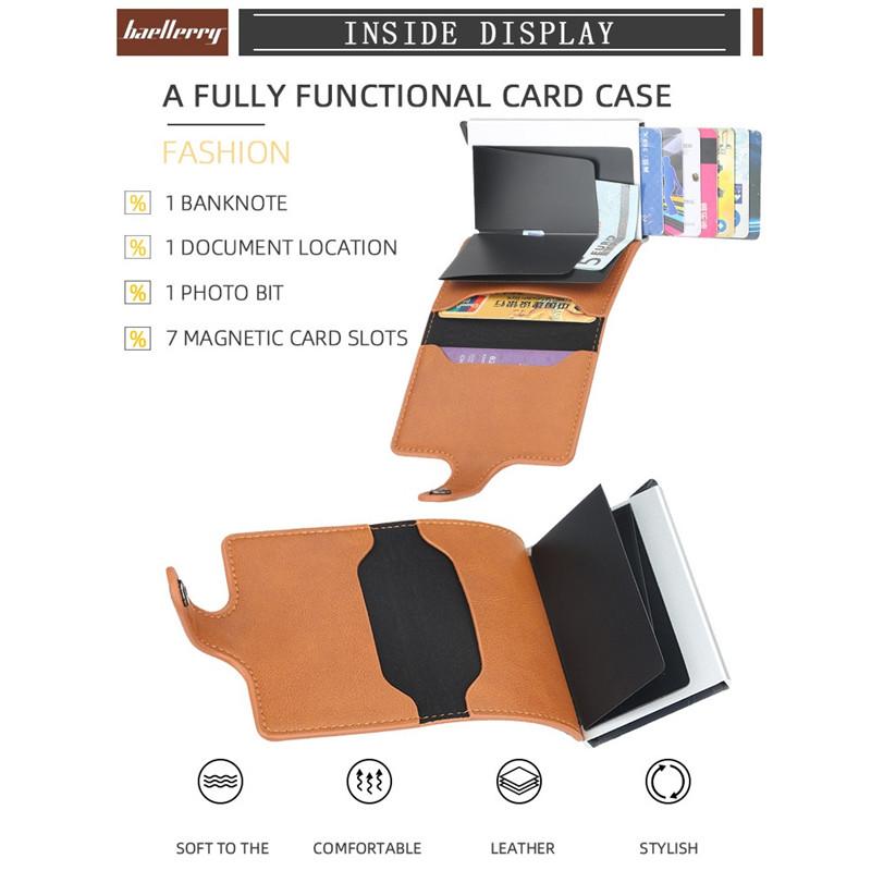 Baellerry Кошелек RFID защита от кражи, держатель для карт, деловая сумка для монет, кошелек, кошельки для мужчин